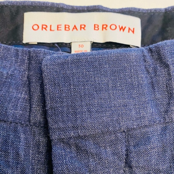 Orlebar Brown Men's Blue Linen Shorts - Picture 3 of 6